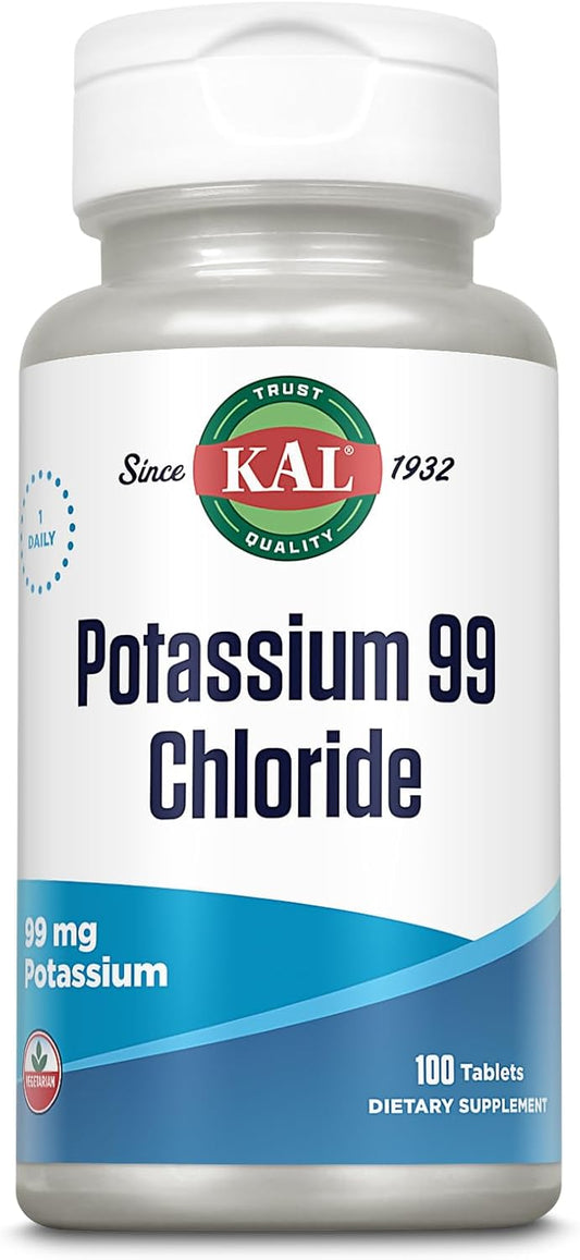 100 Tablets of KAL 99 Mg Potassium Chloride Supplement