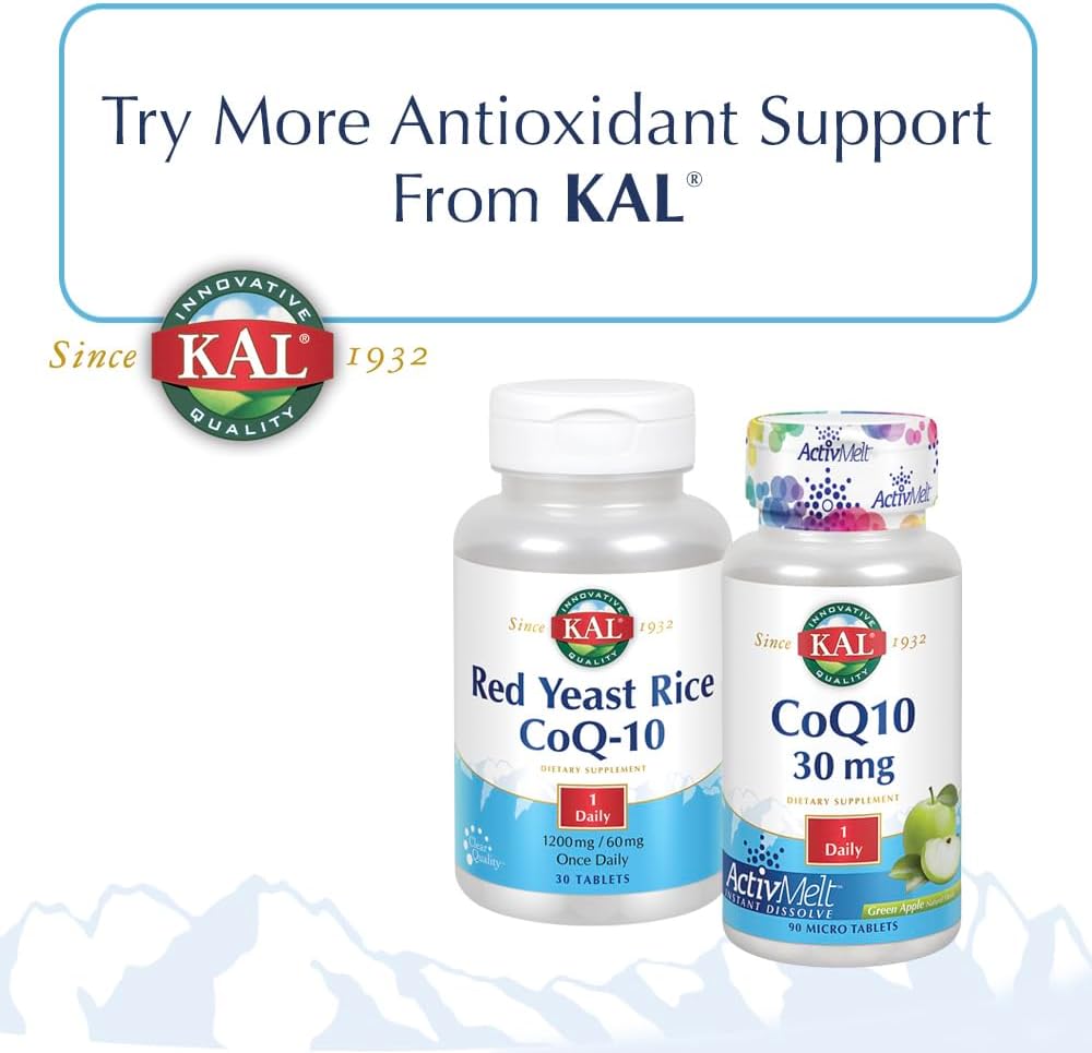 100 Tablets of KAL Gamma Oryzanol 100 mg for Antioxidant Support, Healthy Aging, and Lipid Balance with ActivTab Technology