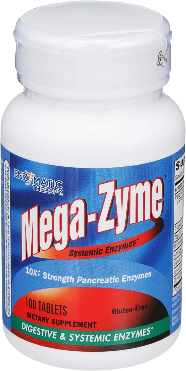 100 Tablets of MegaZyme Pancreatic Enzymes for Maximum Strength