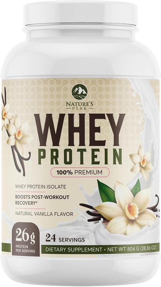 100% Whey Isolate Protein Powder with BCAAs for Immune Support, Gluten Free, French Vanilla Flavor - 24 Servings of Fast-Absorbing Nutrition