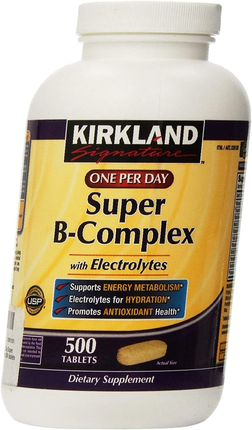 1000 Count Kirkland Signature Super B-Complex with Electrolytes Tablets - Pack of 2