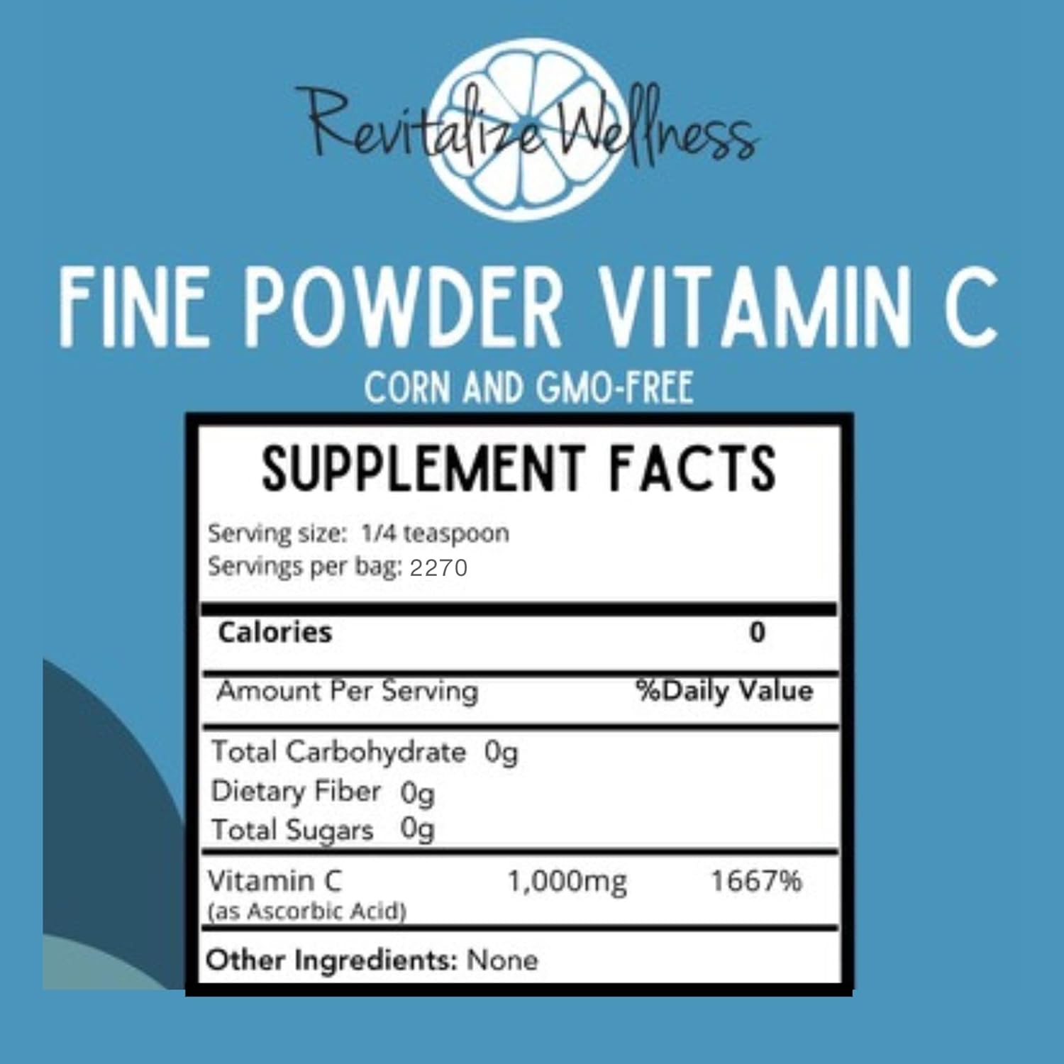 1000 mg Ascorbic Acid Vitamin C Powder | Pure & GMO-Free Wellness Supplement | 5 lb Bag for Revitalization