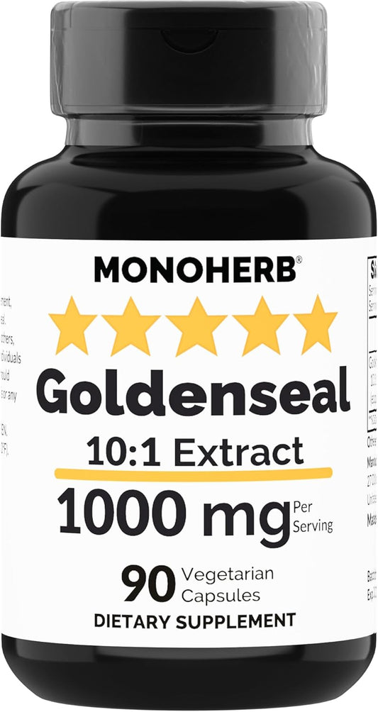 1000 mg Goldenseal Extract Capsules - 90 Vegetarian Capsules - MONOHERB
