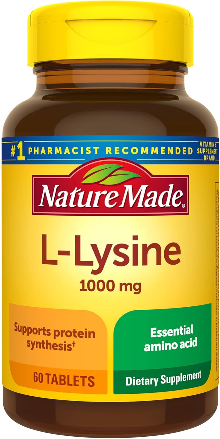 1000 mg Nature Made L-Lysine Dietary Supplement - 60 Tablets, 2 Month Supply