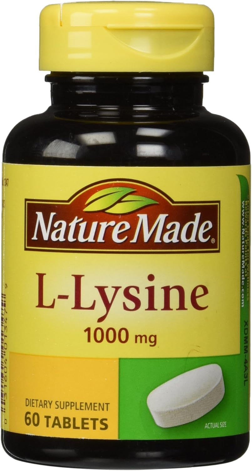 1000 mg Nature Made L-Lysine Dietary Supplement - 60 Tablets, 2 Month Supply