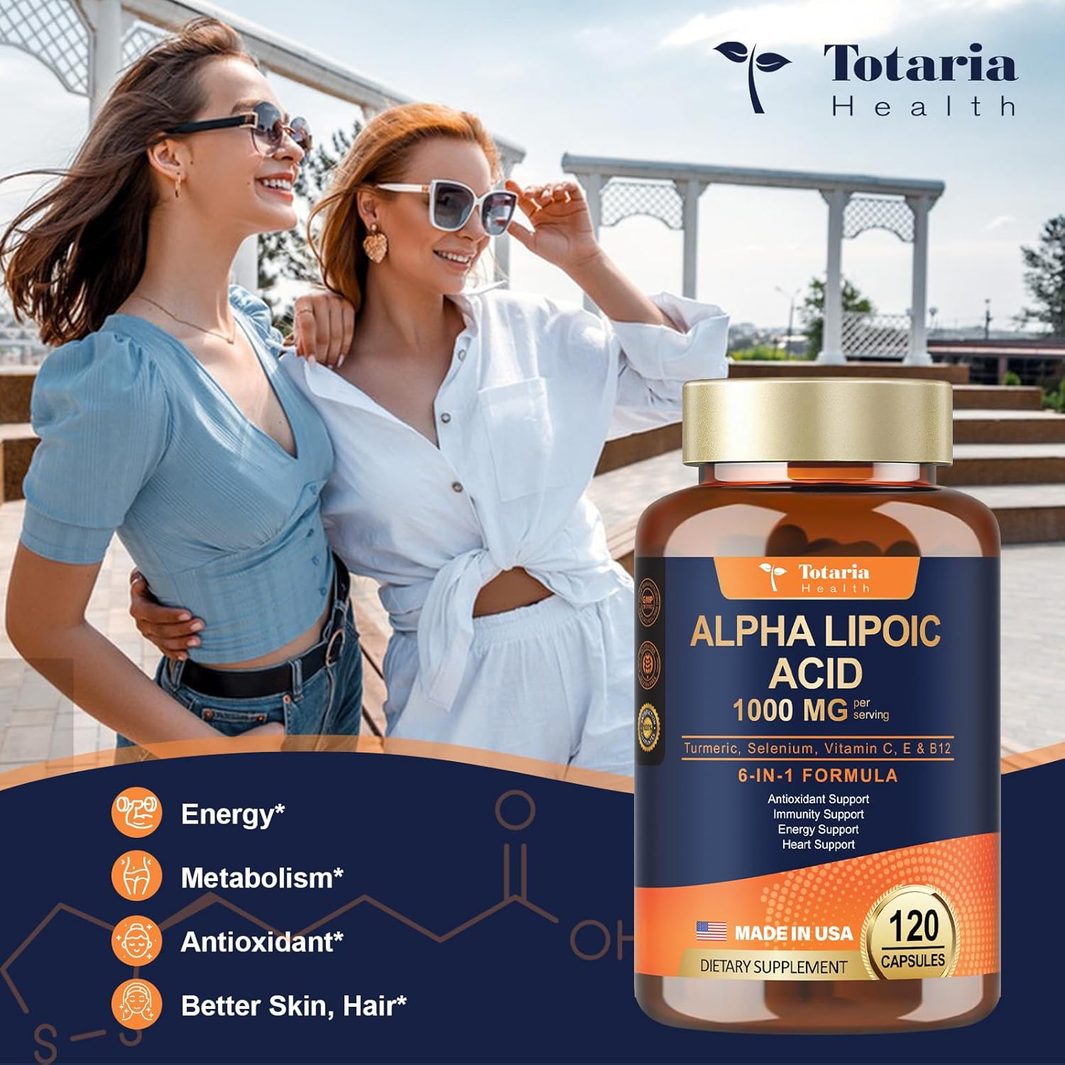 1000mg ALA Supplement Capsules for Neuropathy Support and Anti-Aging