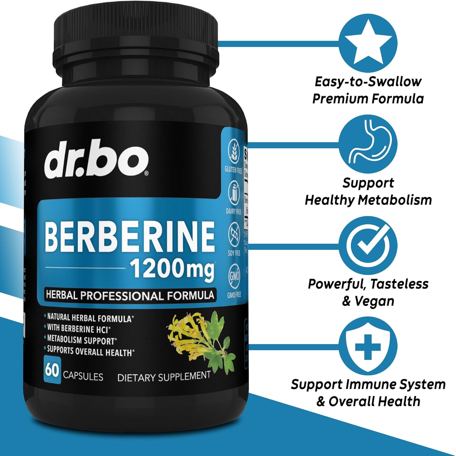 1000MG Apple Cider Vinegar Gummies & Berberine HCL 1200mg Capsules for Digestion & Metabolism