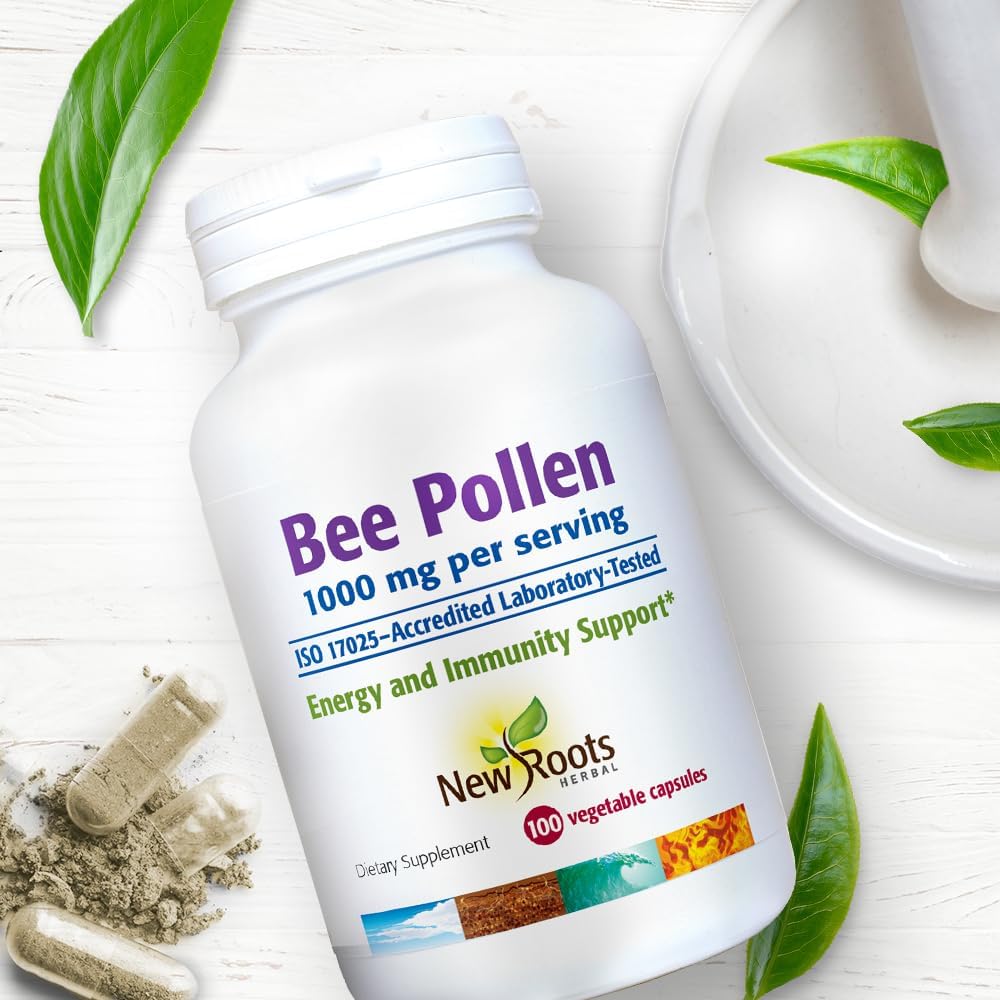 1000mg Bee Pollen Capsules | 300 Count | All-Natural Supplement | Rich in Nutrients | Antioxidant Support | Non-GMO
