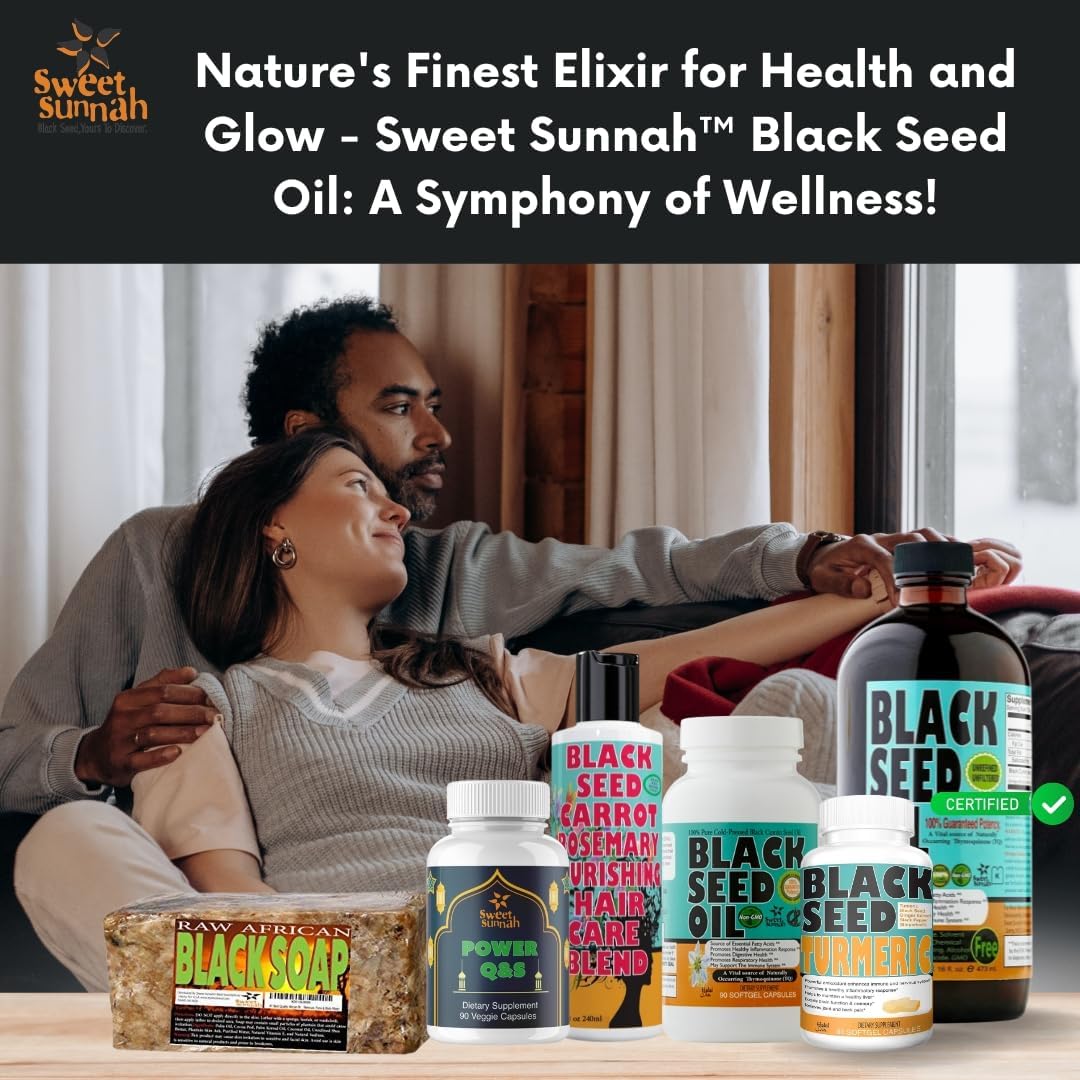 1000mg Black Seed Oil Capsules - Lab Tested Turkish Nigella Sativa with 3X Thymoquinone - USA Made Cold-Pressed Kalonji Oil - Hair, Brain & Immune Support - Non-GMO Sweet Sunnah