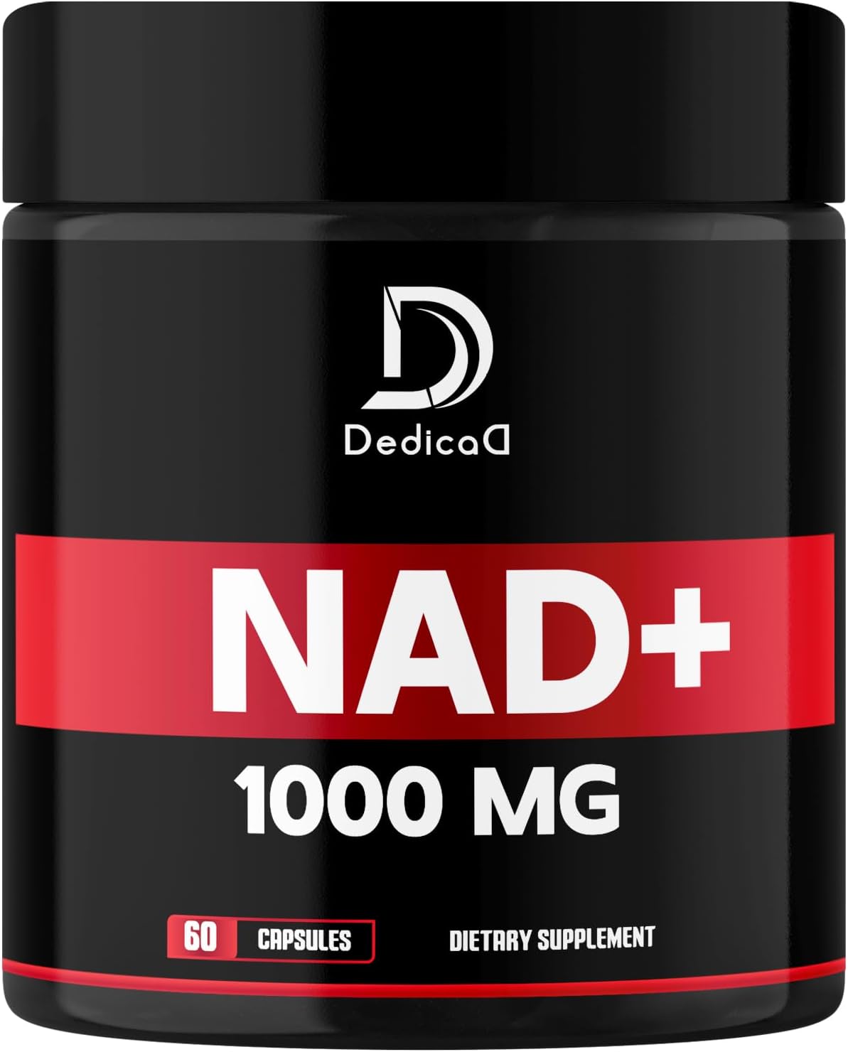 1000mg DEDICAD NAD+ Supplement - Boost Energy, DNA Repair, Anti-Aging, Brain Function - 60 Capsules