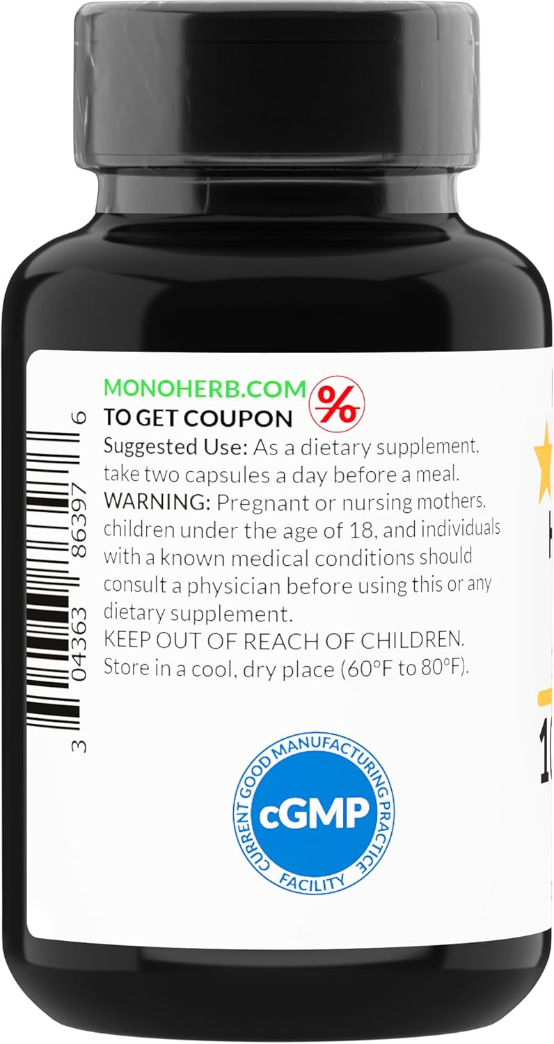 1000mg Hawthorn Berry Extract Capsules - 90 Vegetarian Capsules by MONOHERB