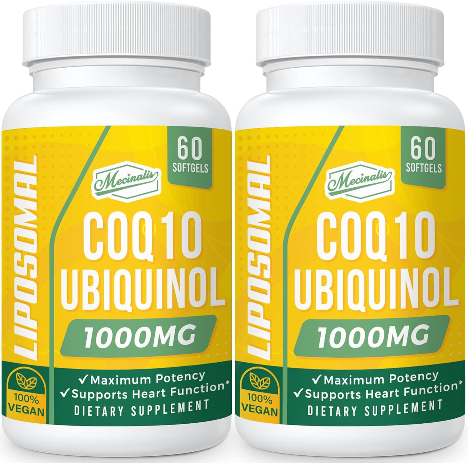 1000mg Liposomal CoQ10 Softgels for Heart Function & Energy Production - Vegan Ubiquinol Supplement with Better Absorption - Non-GMO - 120 Softgels