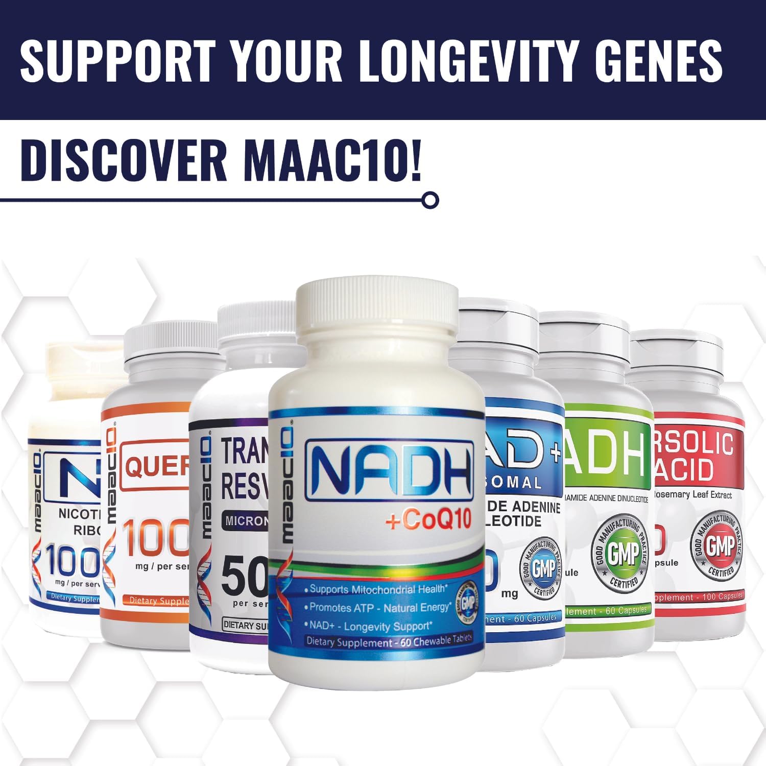 1000mg MAAC10 NR Nicotinamide Riboside | NAD+ Supplement | Lab Tested NMN Alternative