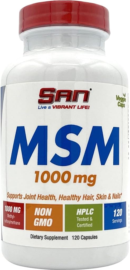 1000mg MSM Supplement, 120 Capsules for Joint Health and Immune Support