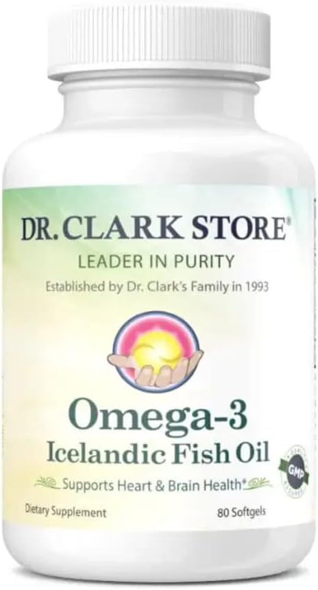 1000mg Omega-3 Icelandic Fish Oil Softgels for Heart, Brain & Joint Health - 80 Count