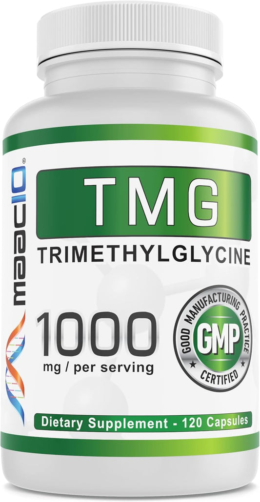 1000mg TMG Capsules for Methylation, Homocysteine & Liver Support | MAAC10 Betaine Anhydrous | 120 Count
