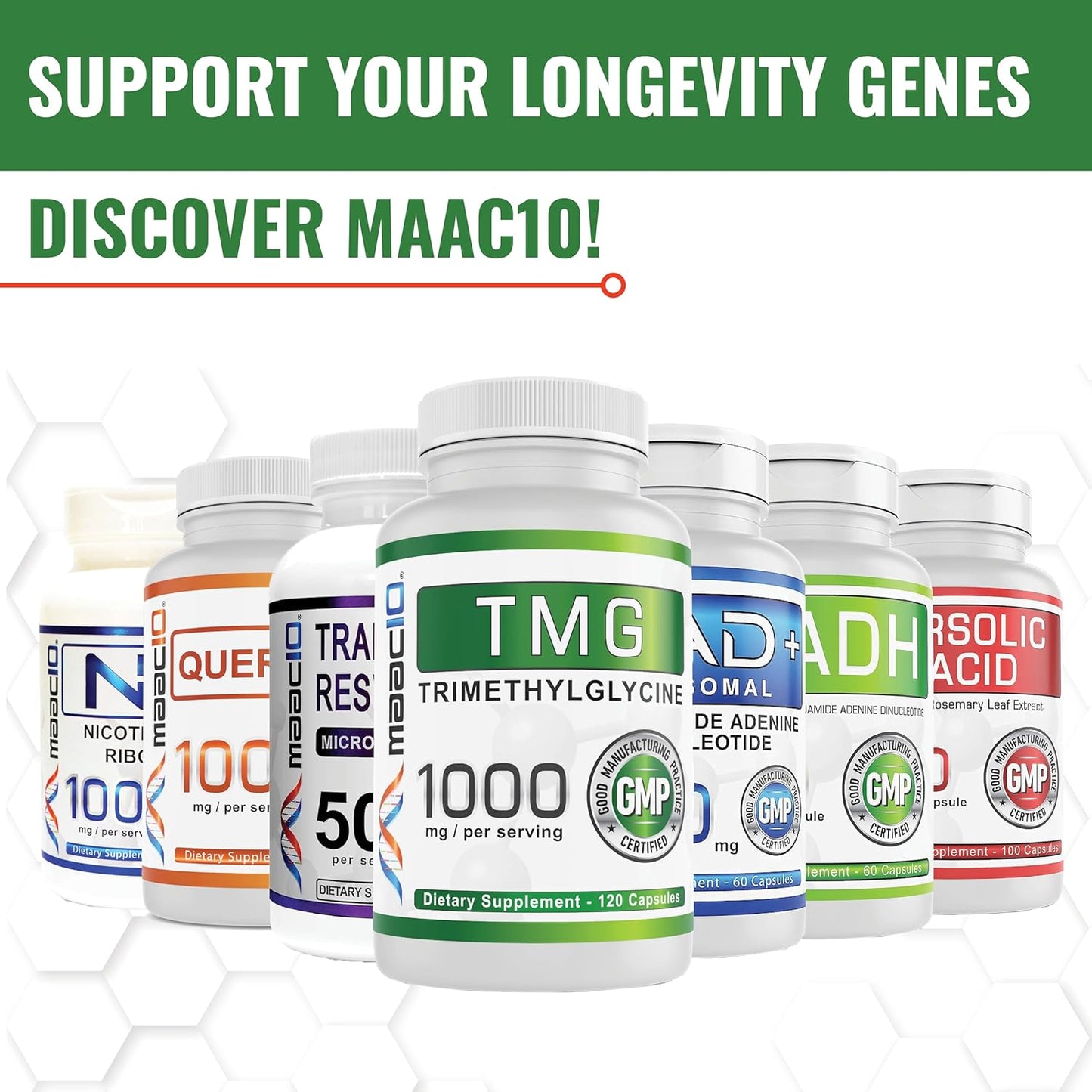 1000mg TMG Capsules for Methylation, Homocysteine & Liver Support | MAAC10 Betaine Anhydrous | 120 Count