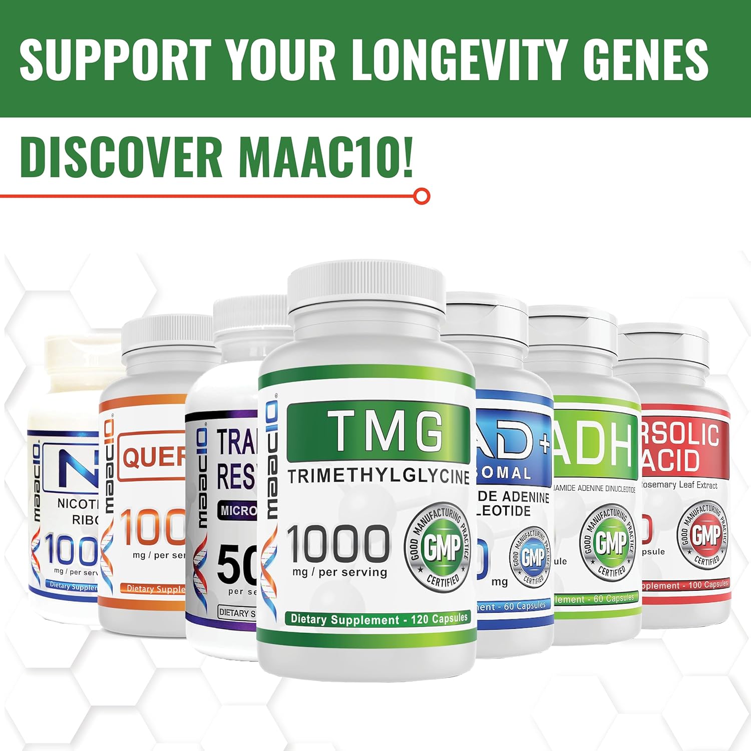 1000mg TMG Capsules for Methylation, Homocysteine & Liver Support | MAAC10 Betaine Anhydrous | 120 Count