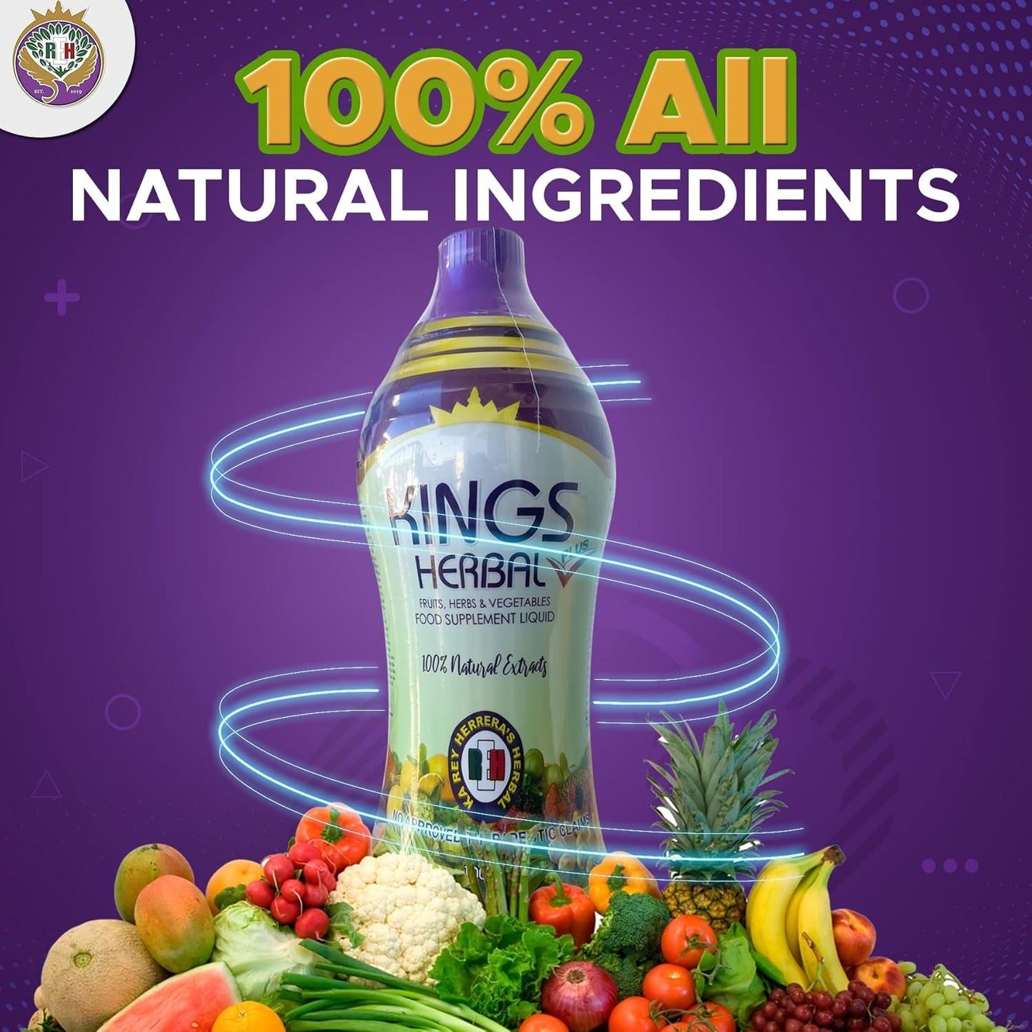 1000ml REH Kings Herbal Plus Juice: 80 Ingredient Immune Support Blend - Daily Multivitamin Supplement
