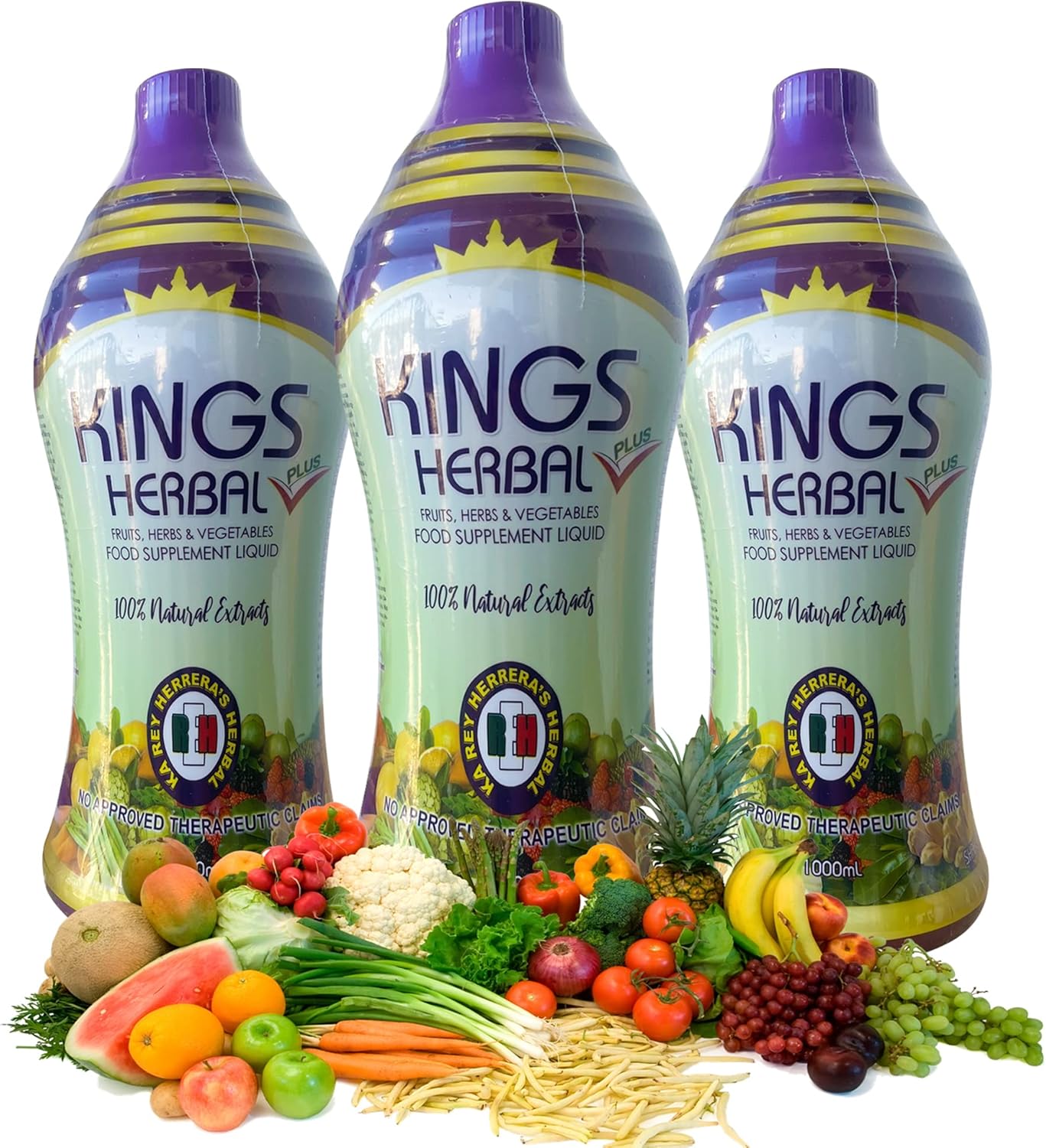 1000ml REH Kings Herbal Plus Juice: 80 Ingredient Immune Support Blend - Daily Multivitamin Supplement