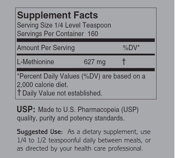 100g Anabol Naturals L-Methionine Pure Crystalline - Free Form Amino Acid Supplement