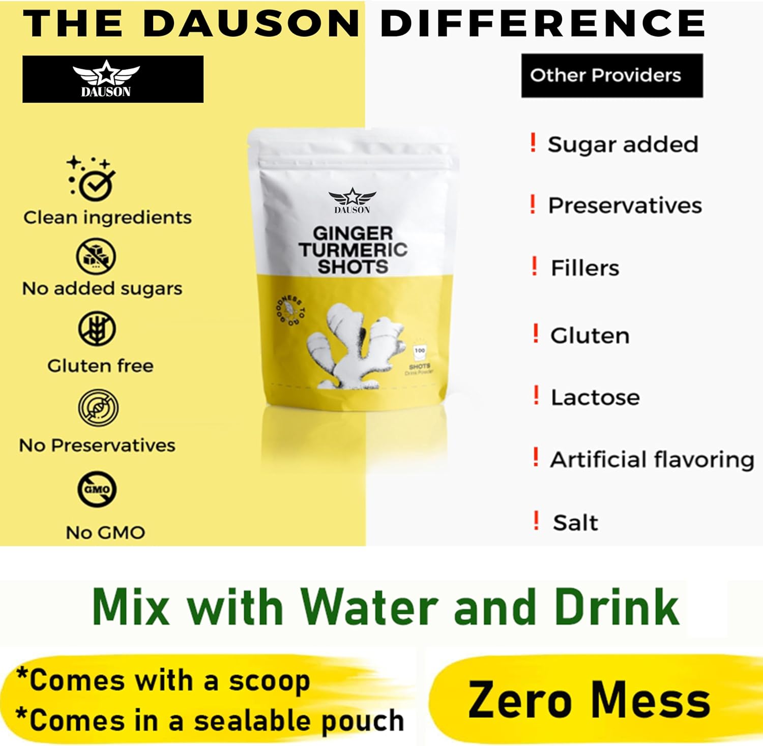 100g DAUSON Turmeric Ginger Powder with Orange for Joint, Gut, Keto & Immune Support - Curcumin, Vitamin C, D, Zinc Boost