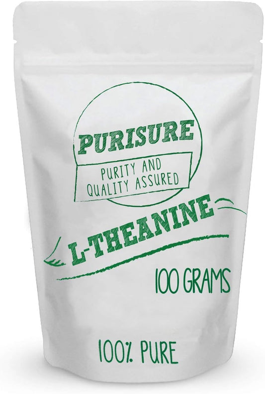 100g Purisure L-Theanine Powder for Relaxation & Focus - Pure Supplement for Cognitive Function - 1000 Servings - Non-GMO & Filler-Free