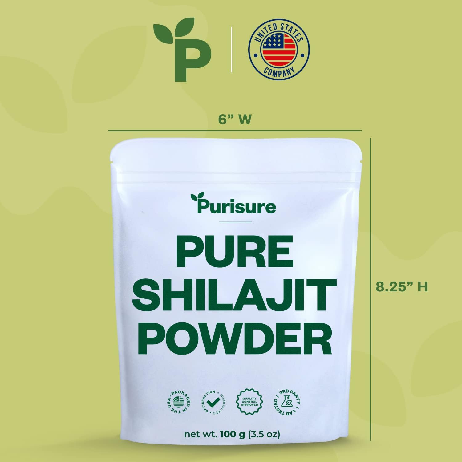 100g Purisure Shilajit Supplement Powder: Pure Himalayan Mineral with Fulvic Acid, 12:1 Ratio, Energy Boost - 400 Servings