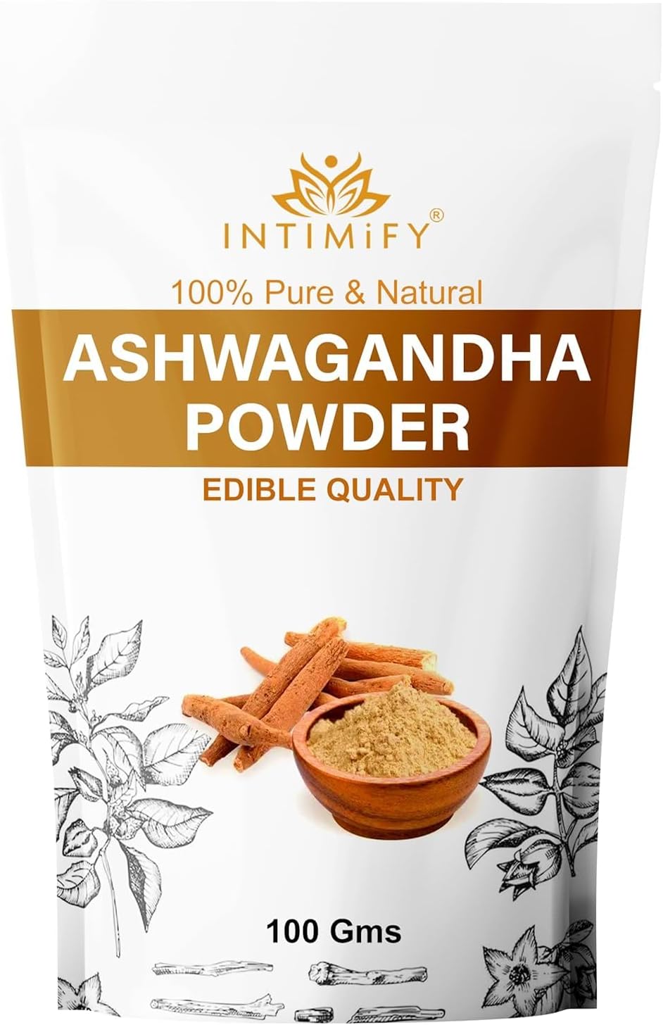 100gm Pure Ashwagandha Powder for Face Pack, Weight Gain, Height Support | Natural & Organic | Men and Women