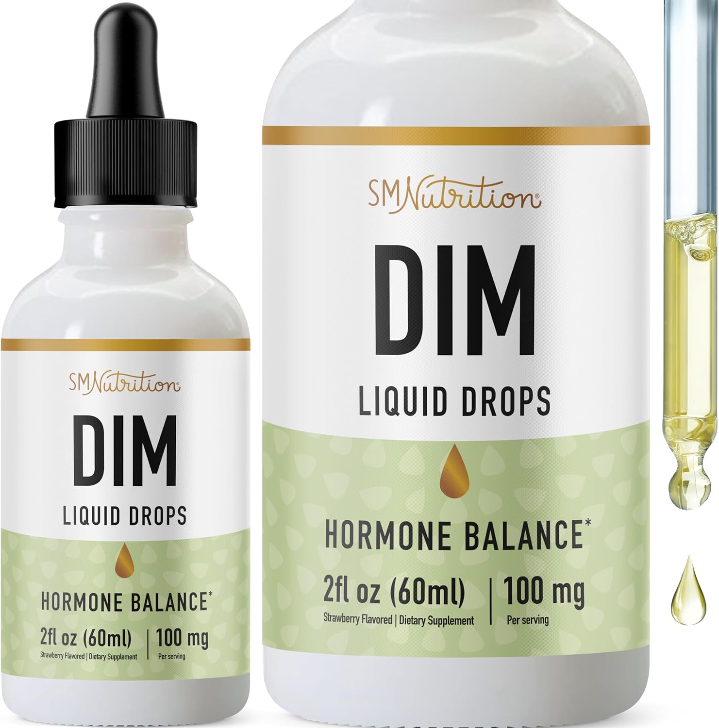 100mg DIM Liquid Drops Supplement for Hormone Balance in Women & Men - Menopause & PMS Support, Antioxidant - Vegan, Non-GMO, Third-Party Tested