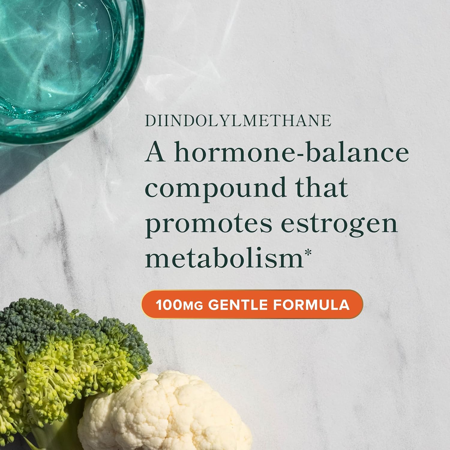 100mg DIM Supplement for Hormone Balance & Antioxidant Support | Estrogen Balance for Men & Women | Softgels with MCT Oil & Vitamin E | 120 Count