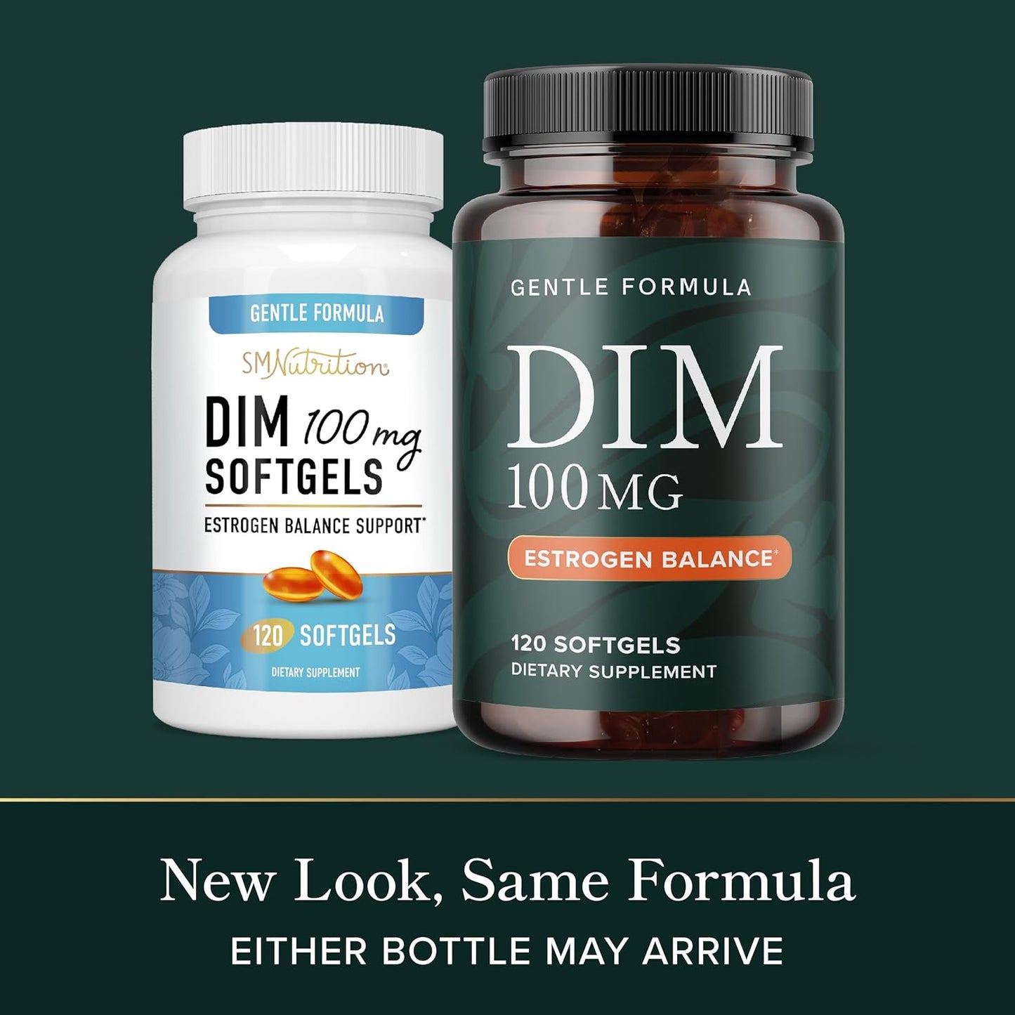 100mg DIM Supplement for Hormone Balance & Antioxidant Support | Estrogen Balance for Men & Women | Softgels with MCT Oil & Vitamin E | 120 Count