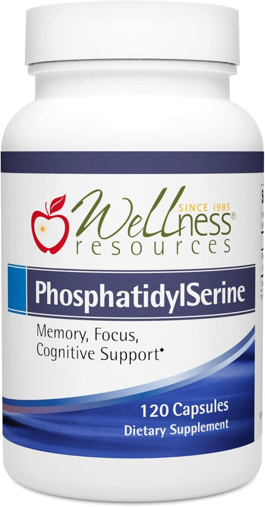 100mg PhosphatidylSerine Capsules - Soy-Free Sunflower Source - Vegan Non-GMO Supplement for Wellness