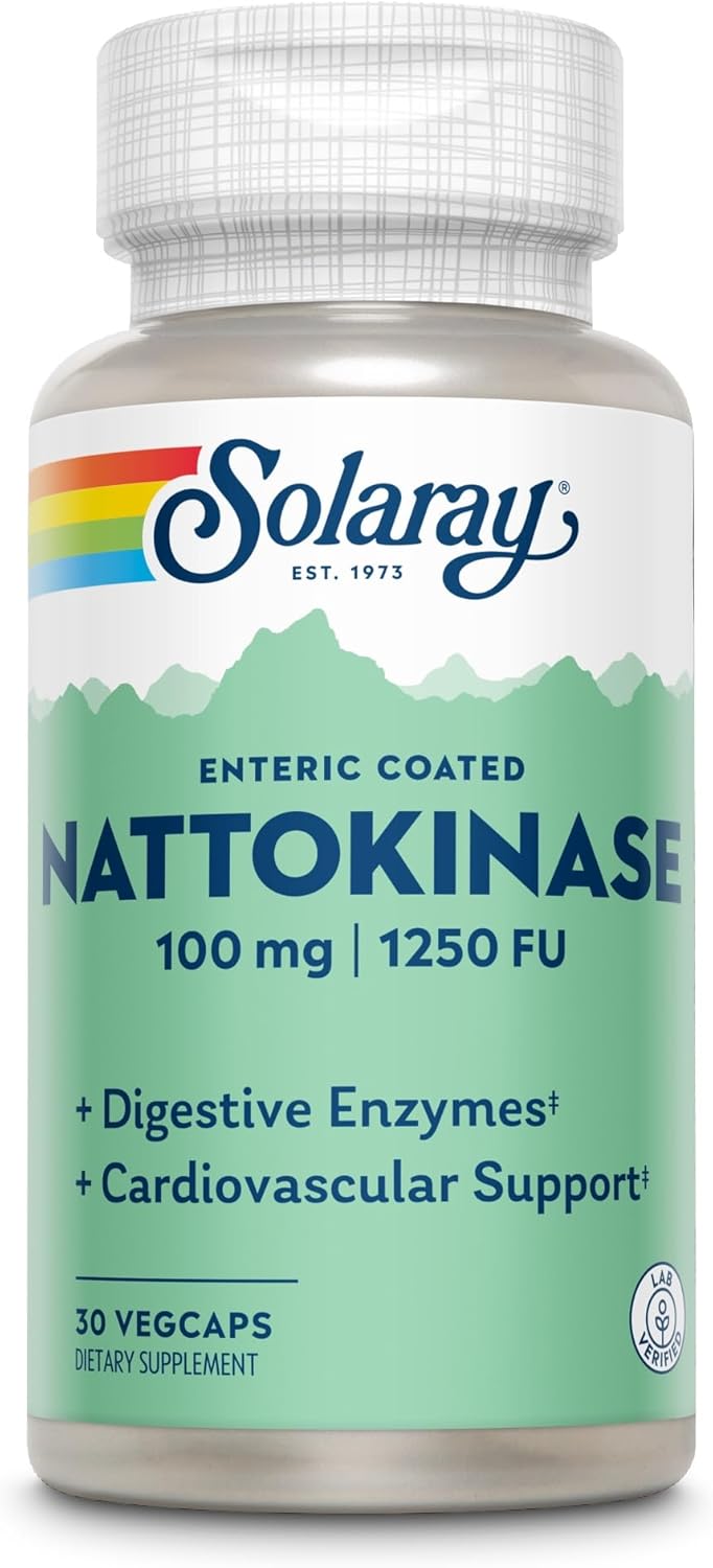 100mg Solaray Nattokinase Veg Capsules - 30 Count Bottle