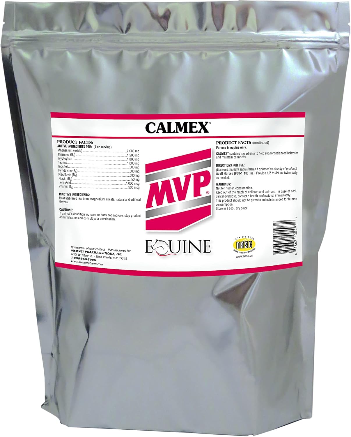 10lb MVP Calmex Supplement for Horse Calming Support