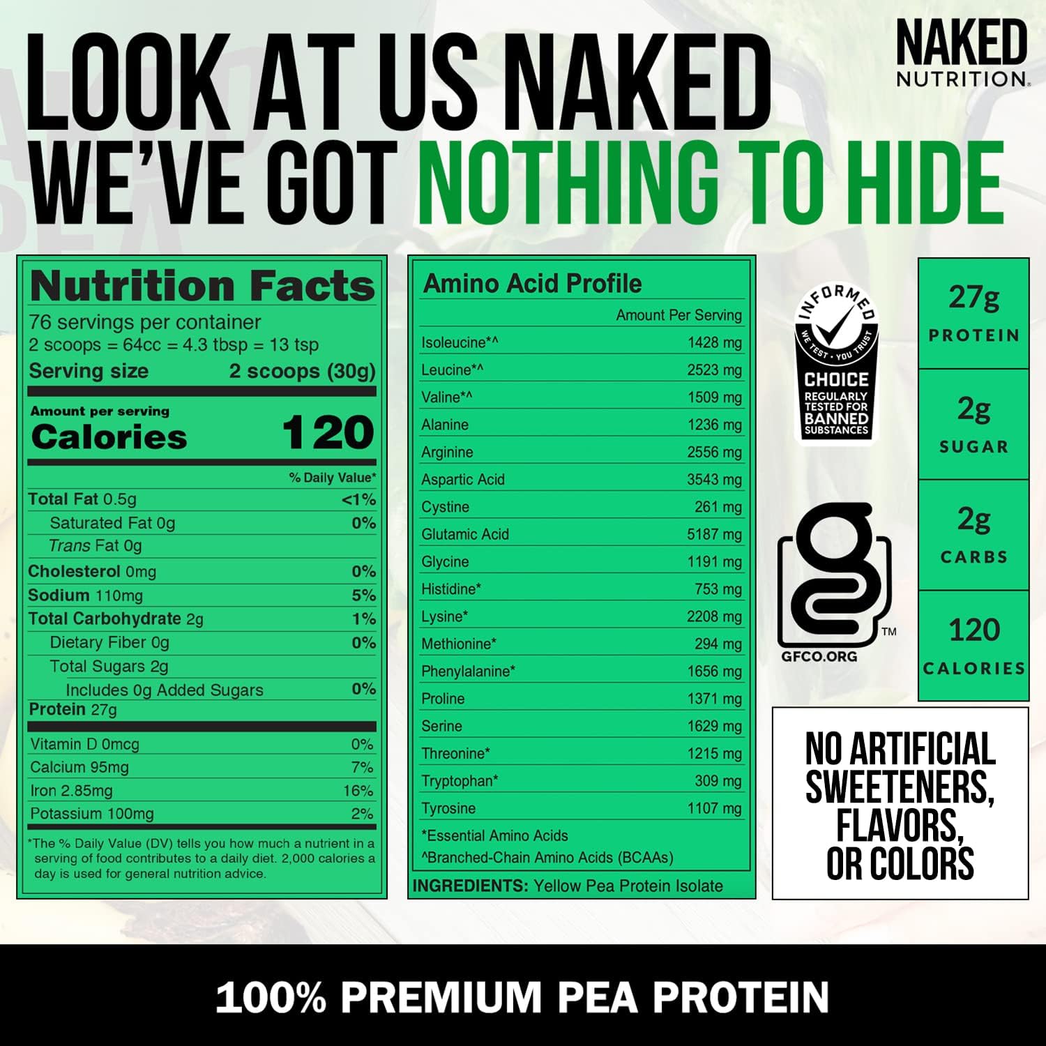 10LB Naked Nutrition Vegan Protein Bundle: Unflavored Pea and Organic Rice Protein Formula