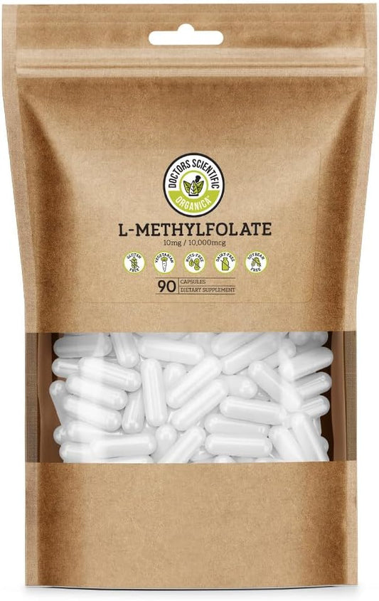 10mg DSO L Methylfolate Supplement - 90 Vegan Capsules - Active Folate for Homocysteine Control - Folic Acid Vitamin - Eco-Friendly Packaging
