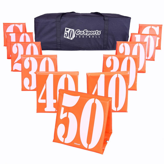 11-Piece Set of GoSports Football Field Yard Line Markers with Portable Carrying Case for High Visibility