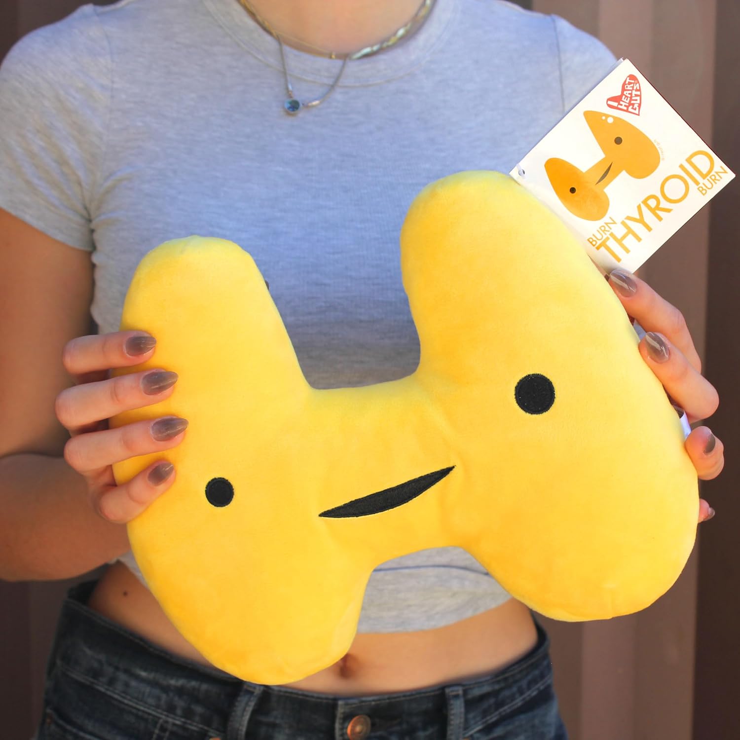 11" Thyroid Plush Toy - Thyroid Surgery Recovery Gift - Hypothyroid Support Pillow - I Heart Guts Thyroid Plush