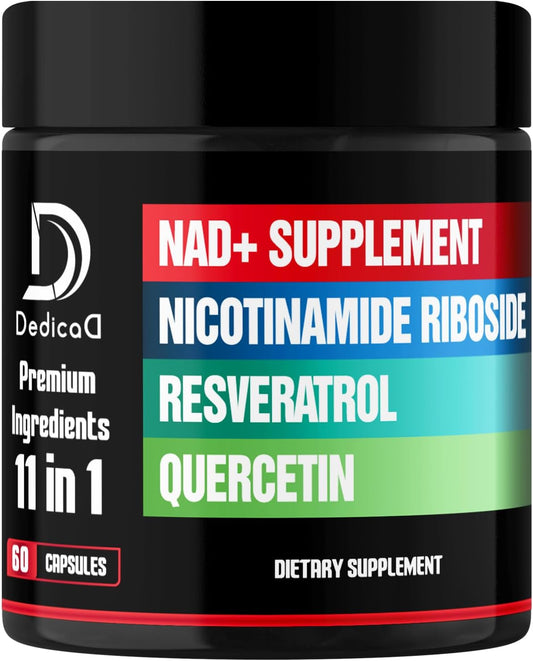 11in1 NAD+ Supplement with Liposomal NR, Quercetin, Resveratrol - Cellular Energy & Repair, Healthy Aging - 2 Month Supply