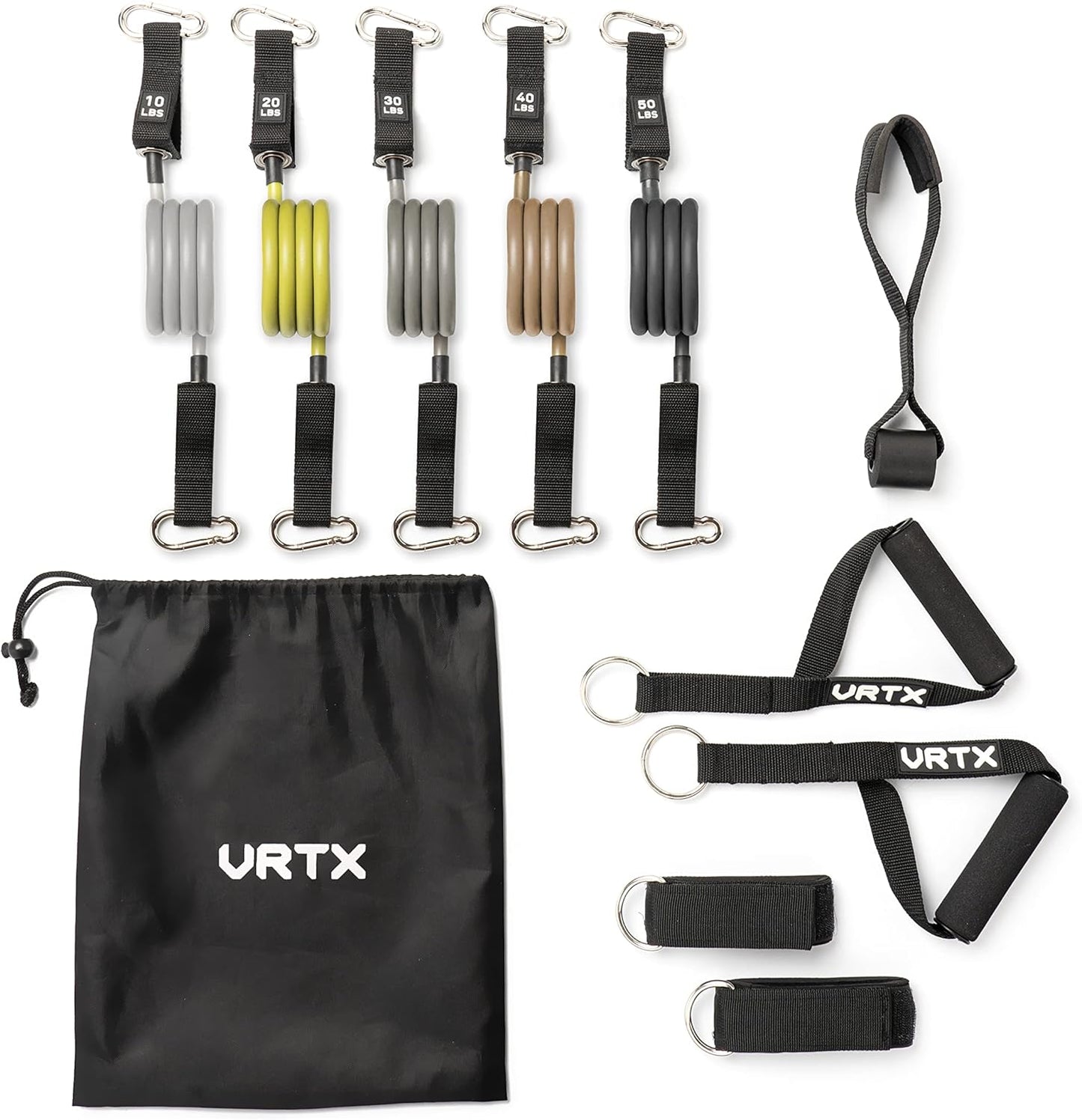 11pcs Resistance Band Set with Handles, Door Anchor, Carry Bag, Ankle Straps - Ideal for Resistance Training, Physical Therapy, Fitness & Home Workouts