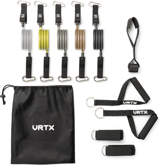 11pcs Resistance Band Set with Handles, Door Anchor, Carry Bag, Ankle Straps - Ideal for Resistance Training, Physical Therapy, Fitness & Home Workouts