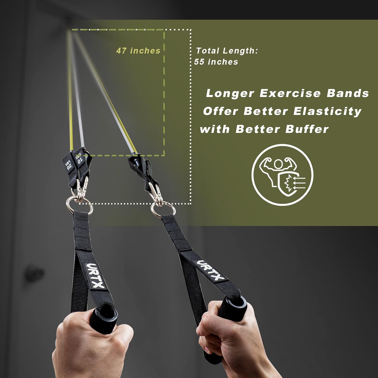 11pcs Resistance Band Set with Handles, Door Anchor, Carry Bag, Ankle Straps - Ideal for Resistance Training, Physical Therapy, Fitness & Home Workouts