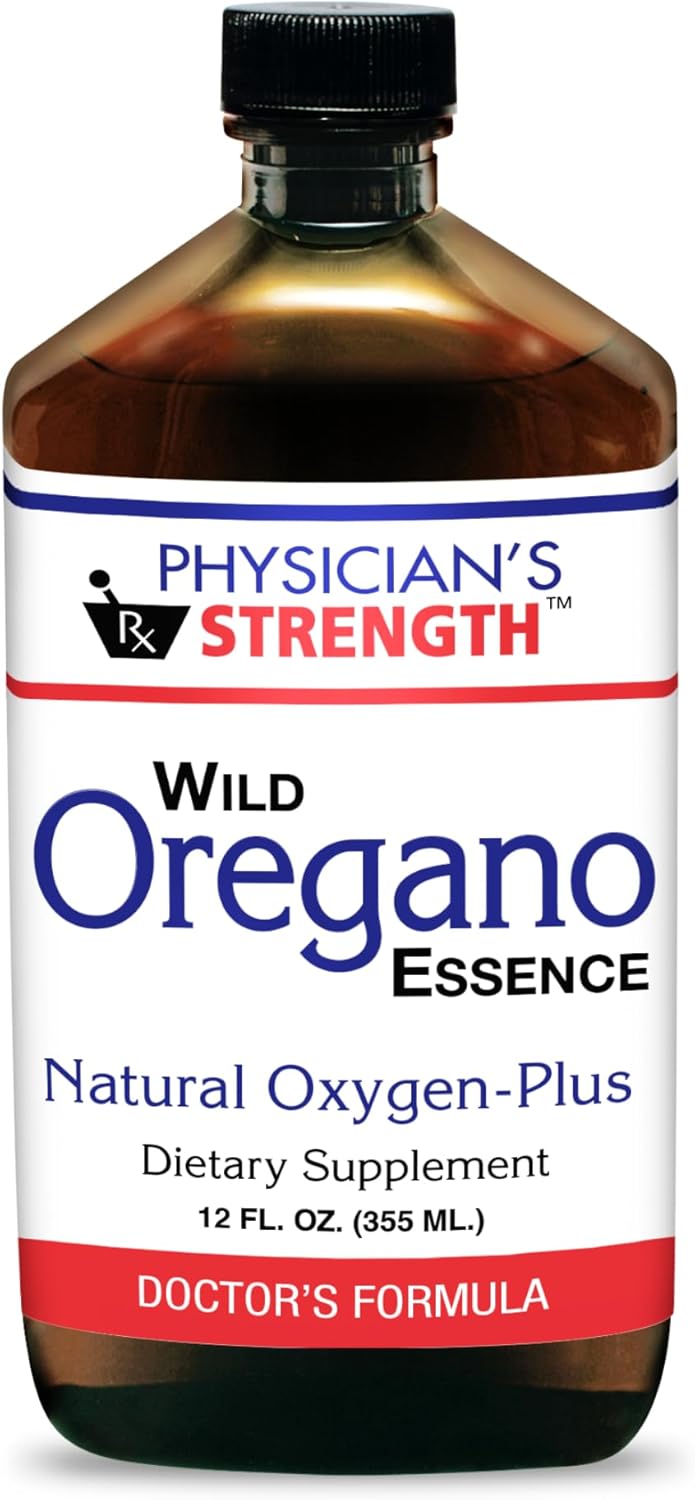 12 fl oz Physician's Strength Wild Oregano Essence Hydrosol - Supports Oxygen Levels - Non-GMO & Chemical Free - 12 Servings