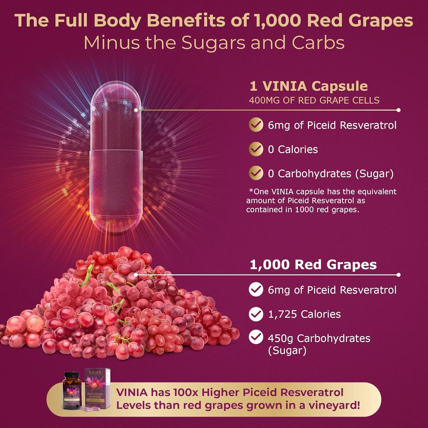 12-Hour Long-Lasting Piceid Resveratrol Supplement for Heart Health & Blood Flow - Nitric Oxide Support - Superfood Powder - Vegan & Non-GMO - 30 Day Supply