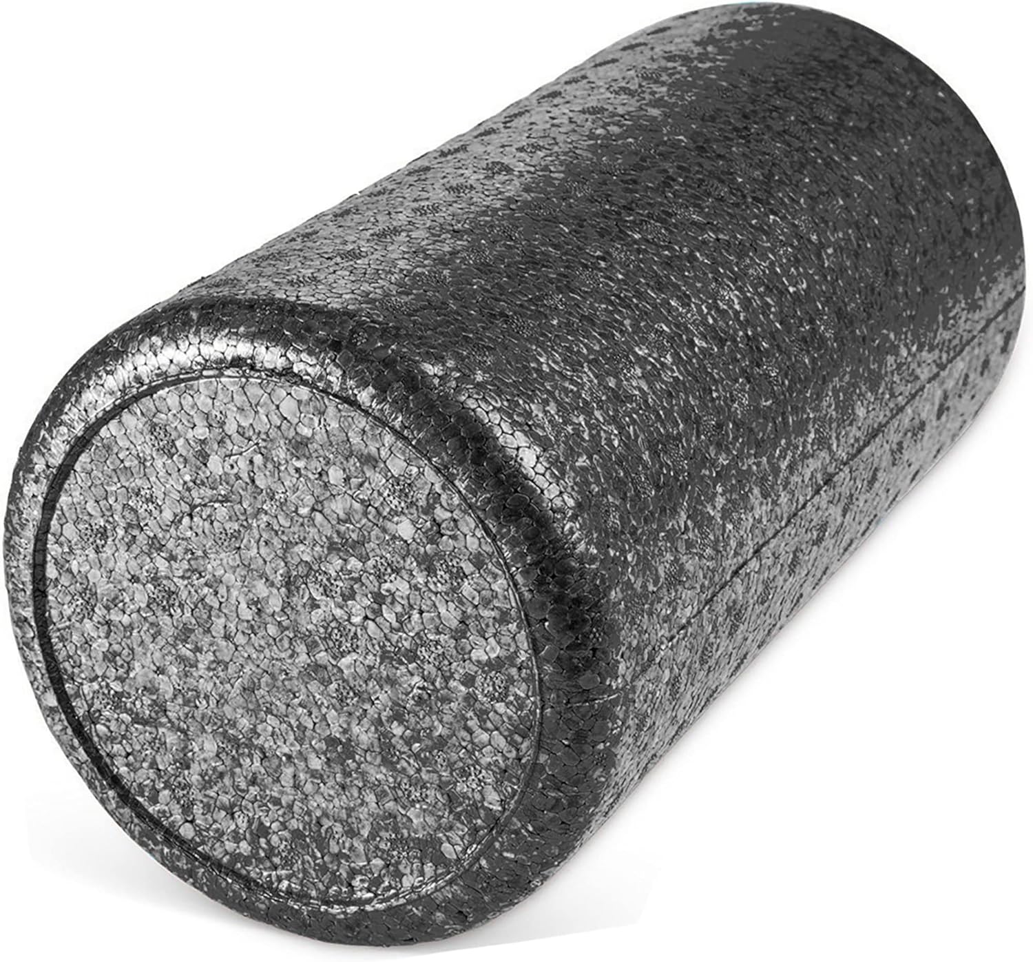 12-Inch Black High Density Foam Roller by JFIT for Deep Tissue Muscle Massage and Recovery