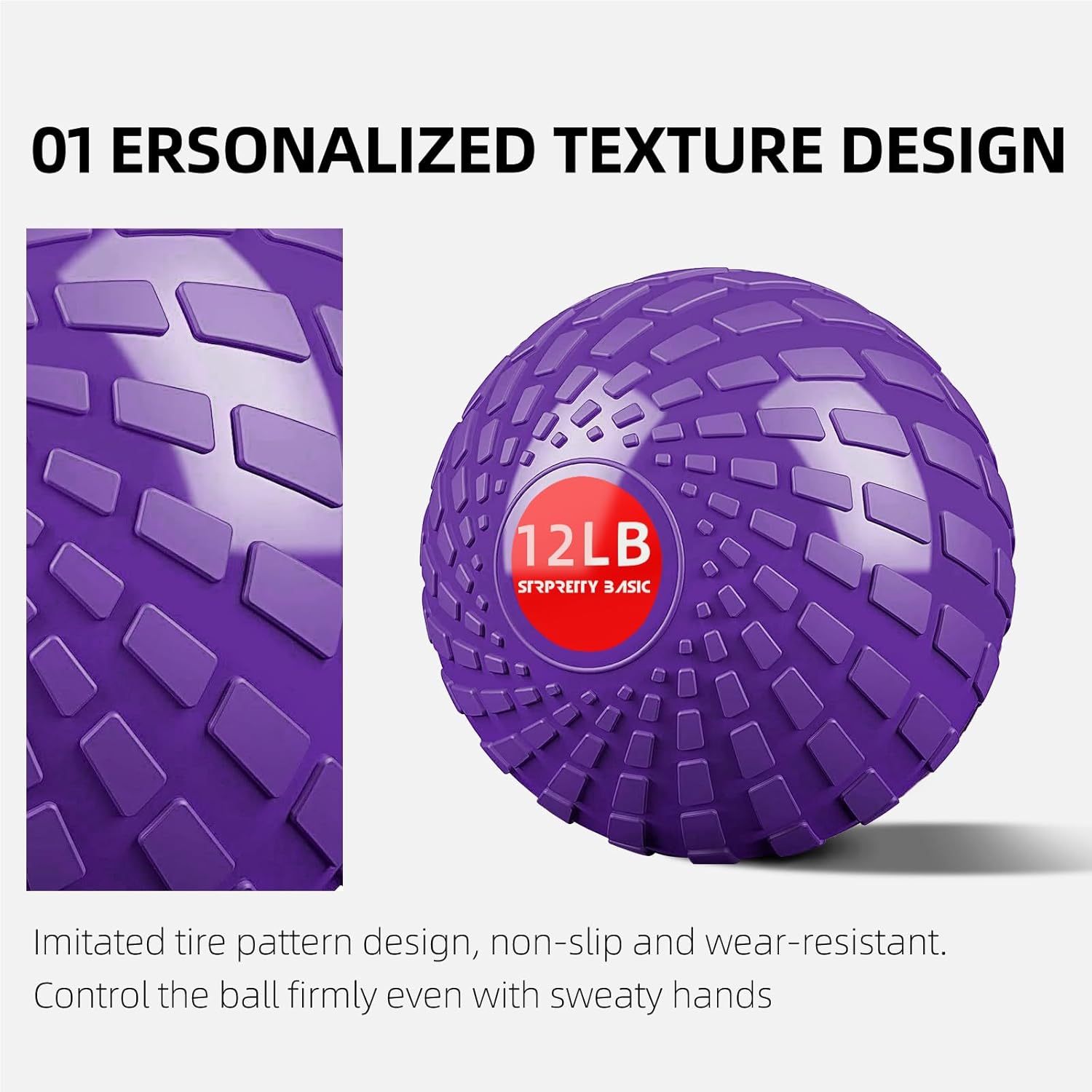 12 lbs STRPRETTY BASIC Medicine Ball Slam Ball for Exercise Strength Training & Crossfit Workout