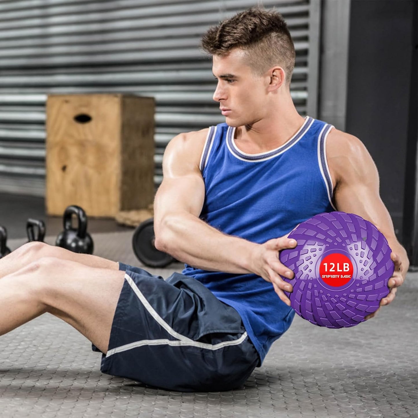 12 lbs STRPRETTY BASIC Medicine Ball Slam Ball for Exercise Strength Training & Crossfit Workout