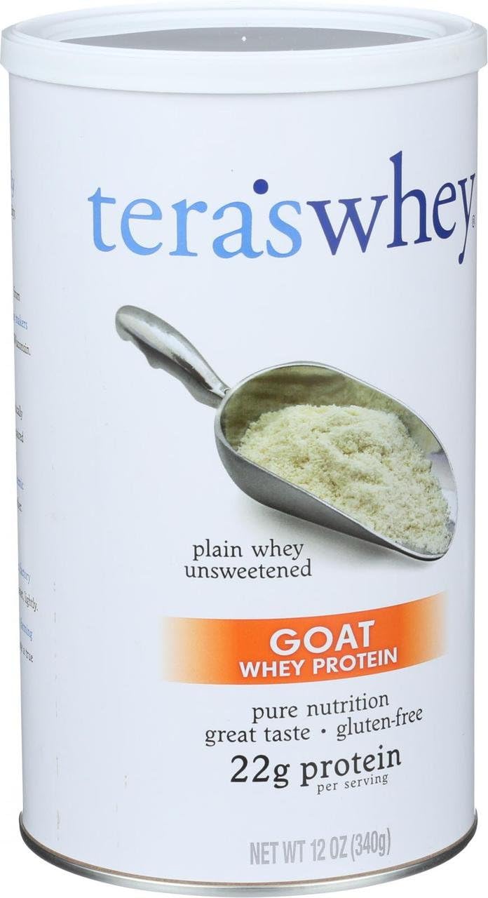 12 oz Plain tera's Goat Whey Protein - Natural Source of Protein for Muscle Recovery and Growth