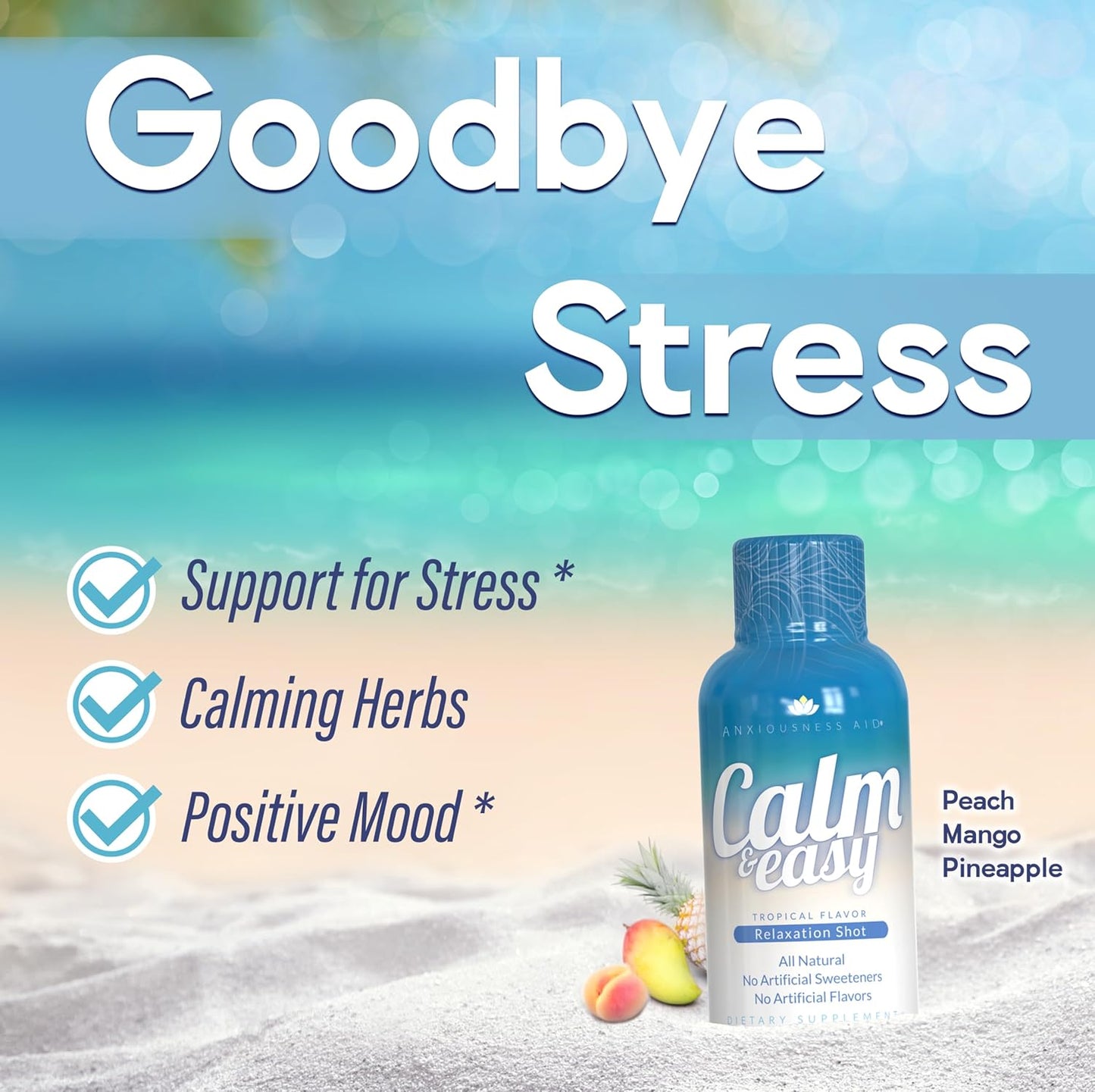 12 Pack Diamond Clouds Calm & Easy Shot with KSM-66 Ashwagandha and Suntheanine L Theanine for Stress Relief, Relaxation, Focus, and Mood Boost - 2 oz Liquid Bottle